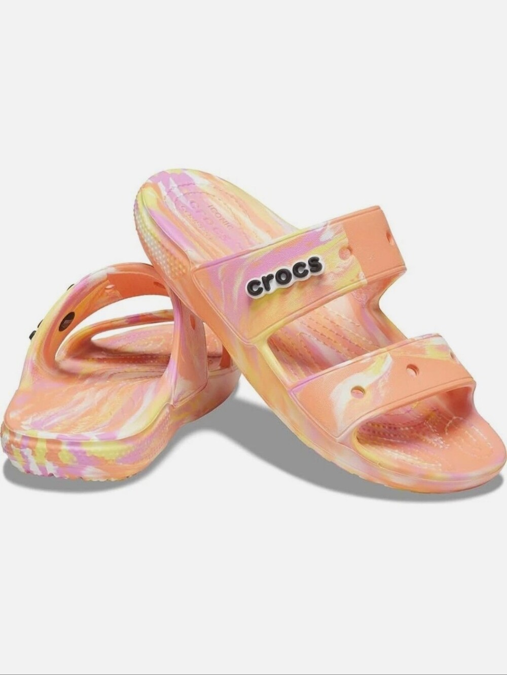 Marbled Pink Peach CROCS Slide Sandals
